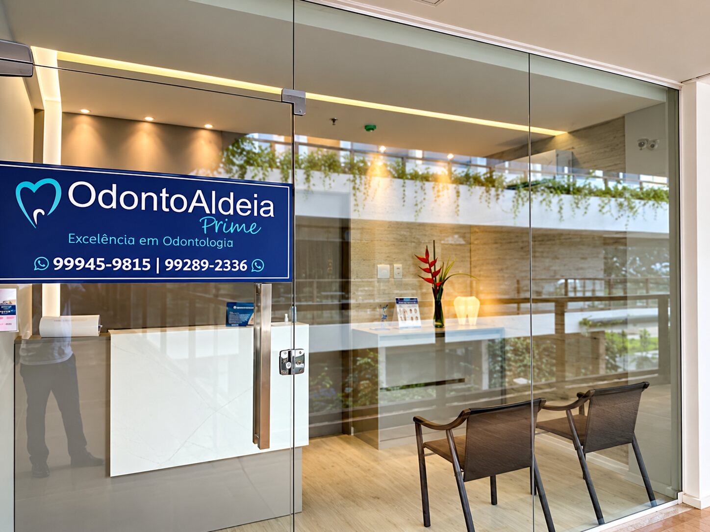 Entrada da Odonto Aldeia Prime no Aldeia Boulevard Mall