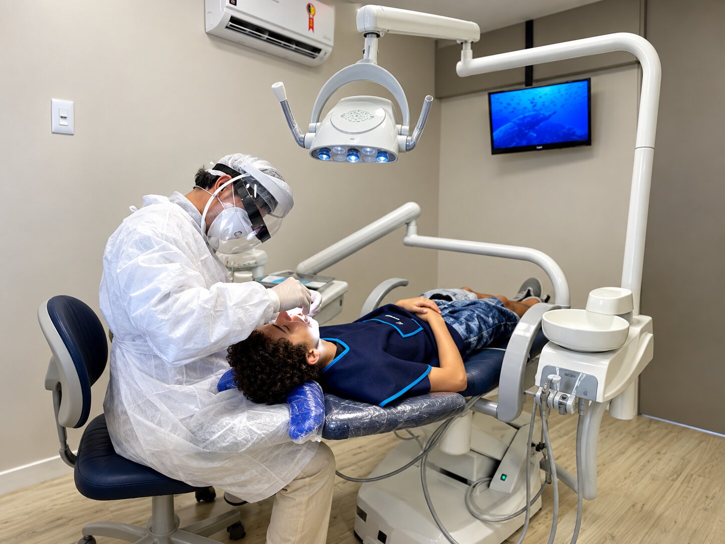 Atendimento odontológico na clínica